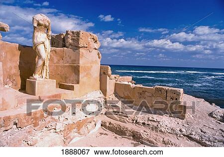 Statue Of Seaward Baths, Sabratha View Large Photo Image Stock Photo - Statue Of Seaward Baths, Sabratha. Fotosearch