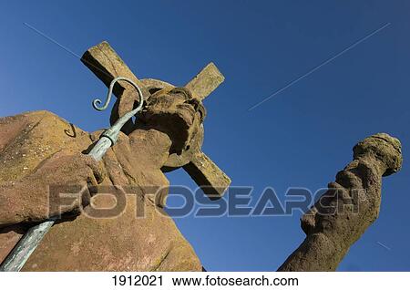 Statue Of St. Aidan, Low Angle View, Lindisfarne Priory, Holy Island, Northumberland, Uk View Large Photo Image Stock Image - Statue Of St. Aidan, Low Angle View, Lindisfarne Priory, Holy Island, Northumberland, Uk. Fotosearch