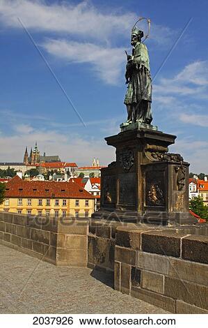 Statue Of St John Nepomuk On Charles Bridge Or Karluv Most; Prague Czech Republic View Large Photo Image Stock Photograph - Statue Of St John Nepomuk On Charles Bridge Or Karluv Most; Prague Czech Republic. Fotosearch