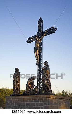 Picture - Statue Of The Crucifix; Waterloo, Quebec, Canada. Fotosearch