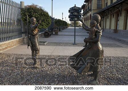 Statue Of The Farewell At The Former Rail Yard, Plaza Tres Centurias, Aguascalientes, Mexico View Large Photo Image Stock Image - Statue Of The Farewell At The Former Rail Yard, Plaza Tres Centurias, Aguascalientes, Mexico. Fotosearch