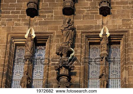 Statue Of The Virgin And Child On The Powder Tower, Prague, Czech Republic View Large Photo Image Stock Image - Statue Of The Virgin And Child On The Powder Tower, Prague, Czech Republic. Fotosearch