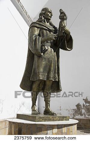 Statue of Tito Yupanqui, Inca craftsman who carved the Camar View Large Photo Image Stock Photo - Statue of Tito Yupanqui, Inca craftsman who carved the Camar. Fotosearch