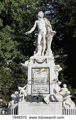 Stock Image - Statue of Wolfgang Amadeus Mozart by Viktor Tilgner, Vienna (Wien), Austria. Fotosearch