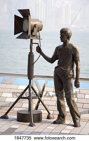 Statue On Avenue Of The Stars In Kowloon District; Hong Kong, Hong Kong Territory, China View Large Photo Image Stock Photography - Statue On Avenue Of The Stars In Kowloon District; Hong Kong, Hong Kong Territory, China. Fotosearch