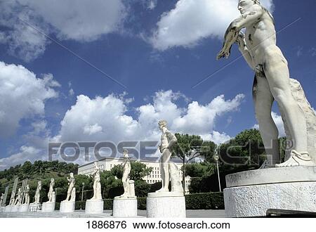 Statues At Foro Italico View Large Photo Image Stock Photograph - Statues At Foro Italico. Fotosearch