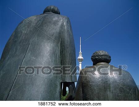 Stock Image - Statues At Marx-Engels Forum. Fotosearch