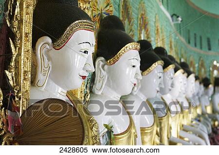 Stock Photography - Statues in a buddhist temple; Bagan, Burma. Fotosearch