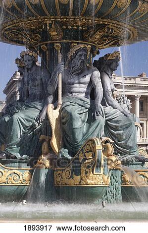Statues In A Fountain; Paris, France View Large Photo Image Stock Photo - Statues In A Fountain; Paris, France. Fotosearch