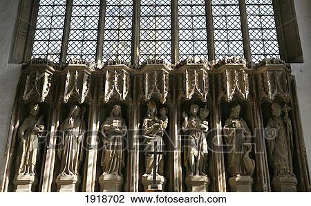 Stock Image - Statues In St Mary The Virgin Church; Oxford, England. Fotosearch