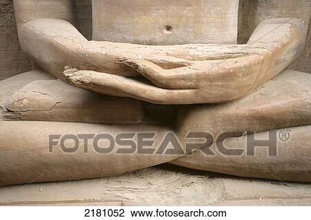 Stock Image - Statues Of Jain Gods Gwalior Madhya Pradesh India. Fotosearch