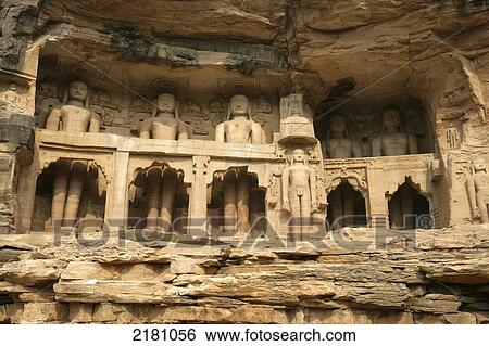 Statues Of Jain Gods Gwalior Madhya Pradesh India View Large Photo Image Stock Photograph - Statues Of Jain Gods Gwalior Madhya Pradesh India. Fotosearch