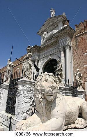 Statues Outside Arsenale View Large Photo Image Stock Photograph - Statues Outside Arsenale. Fotosearch