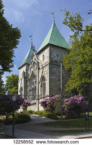 Stock Image - Stavanger Cathedral; Stavanger, Norway. Fotosearch