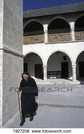Stock Photo - Stavros Monastery In The Attractive Wine Village Of Omodos In Troodos Mountains. Fotosearch