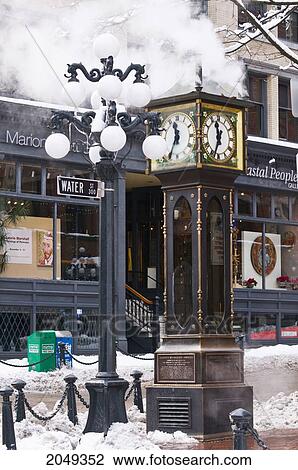 Stock Image - Steam Clock, Gastown In Vancouver, British Columbia. Fotosearch