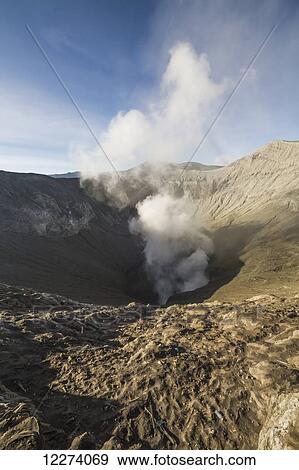 Steaming crater of Mount Bromo, Bromo Tengger Semeru National Park, East Java, Indonesia View Large Photo Image Stock Photo - Steaming crater of Mount Bromo, Bromo Tengger Semeru National Park, East Java, Indonesia. Fotosearch