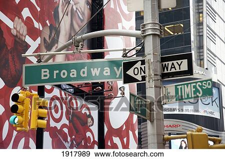 Stock Photo - Steet Signs In Manhattan. Fotosearch
