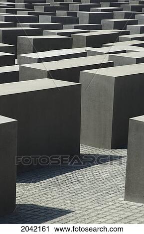 Stock Image - Stelae Of The Memorial To The Murdered Jews Of Europe, Berlin, Germany. Fotosearch
