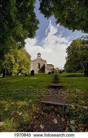 Steps On A Path Leading Up To A Church Building; Northumberland England View Large Photo Image Stock Photography - Steps On A Path Leading Up To A Church Building; Northumberland England. Fotosearch