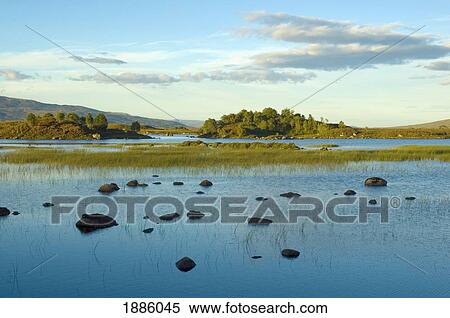 Stock Photography - Still Lake At Rannoch Moor. Fotosearch