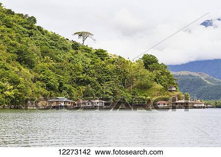 Stilt houses in Kampung Ayapo, Lake Sentani, Papua, Indonesia View Large Photo Image Stock Image - Stilt houses in Kampung Ayapo, Lake Sentani, Papua, Indonesia. Fotosearch