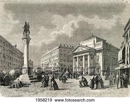 Stock Exchange Square, Trieste, Italy In The 19Th Century. From El Mundo En La Mano, Published 1878. View Large Photo Image Stock Photo - Stock Exchange Square, Trieste, Italy In The 19Th Century. From El Mundo En La Mano, Published 1878.. Fotosearch