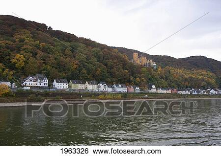 Stock Photograph - Stolzenfels Castle, As Seen From The Rhine River, Rhineland-Palatinate, Germany. Fotosearch
