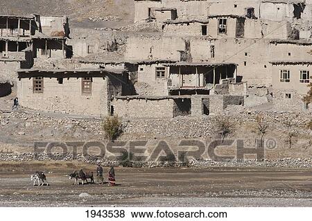 Stock Photo - Stone And Mud Houses In Belandi, Parwan Province, Afghanistan. Fotosearch