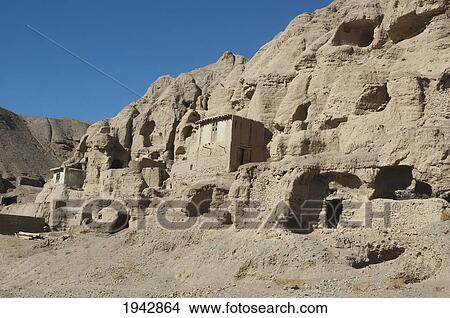 Picture - Stone And Mud Houses In The Aqrabat Valley, Bamian Province, Afghanistan. Fotosearch