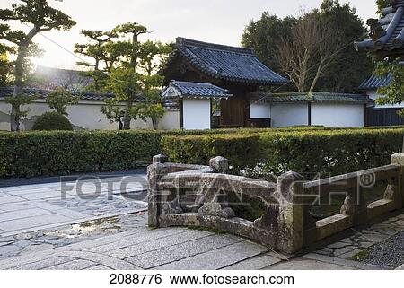 Stone Bridge And Temple Gate At Sunrise; Kyoto, Japan View Large Photo Image Stock Photograph - Stone Bridge And Temple Gate At Sunrise; Kyoto, Japan. Fotosearch