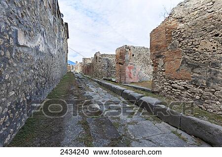 Stock Image - Stone building ruins; Pompei, Italy. Fotosearch