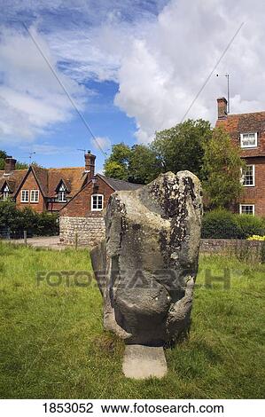 Stock Image - Stone Circle, Avebury, Wiltshire County, England. Fotosearch