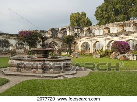Stone Fountain In The Main Courtyard Of The Santa Clara Church And Convent, Antigua Guatemala, Sacatep View Large Photo Image Stock Image - Stone Fountain In The Main Courtyard Of The Santa Clara Church And Convent, Antigua Guatemala, Sacatep. Fotosearch