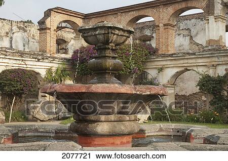 Stone Fountain In The Main Courtyard Of The Santa Clara Church And Convent, Antigua Guatemala, Sacatep View Large Photo Image Stock Image - Stone Fountain In The Main Courtyard Of The Santa Clara Church And Convent, Antigua Guatemala, Sacatep. Fotosearch