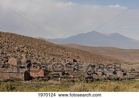 Picture - Stone Houses In Amincha, Antofagasta Region, Chile. Fotosearch