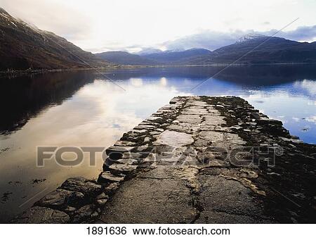 Stock Photograph - Stone Pier At Loch Torridon. Fotosearch