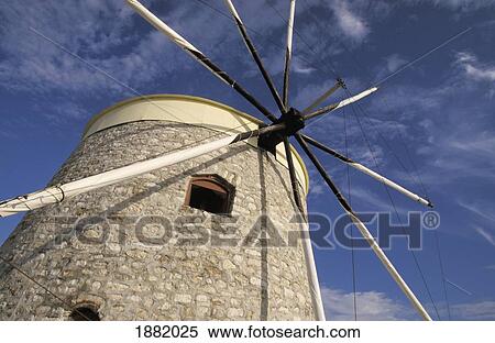 Stone Windmill, Low Angle View View Large Photo Image Stock Photography - Stone Windmill, Low Angle View. Fotosearch