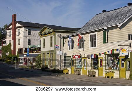 Store Fronts Along A Street; Knowlton, Quebec, Canada View Large Photo Image Stock Photo - Store Fronts Along A Street; Knowlton, Quebec, Canada. Fotosearch