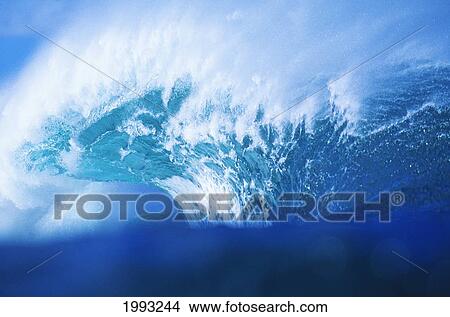Stormy Blue Wave Crashing Over With White Wash View Large Photo Image Picture - Stormy Blue Wave Crashing Over With White Wash. Fotosearch