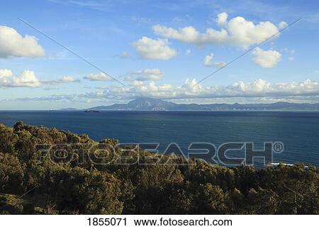 Stock Image - Strait Of Gibraltar From The Coast Of Spain. Fotosearch