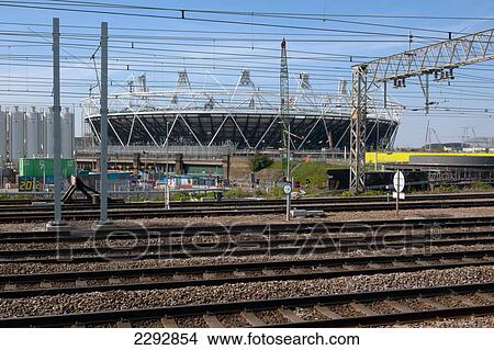 Stratford Stadium Railway, London, Uk View Large Photo Image Picture - Stratford Stadium Railway, London, Uk. Fotosearch