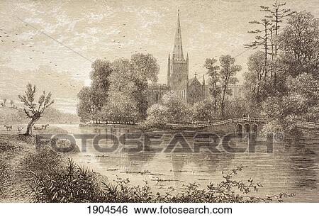 Stratford-Upon-Avon, England In The 19Th Century. Birthplace Of William Shakespeare. From The Illustrated Library Shakspeare, Published London 1890. View Large Photo Image Stock Photograph - Stratford-Upon-Avon, England In The 19Th Century. Birthplace Of William Shakespeare. From The Illustrated Library Shakspeare, Published London 1890.. Fotosearch