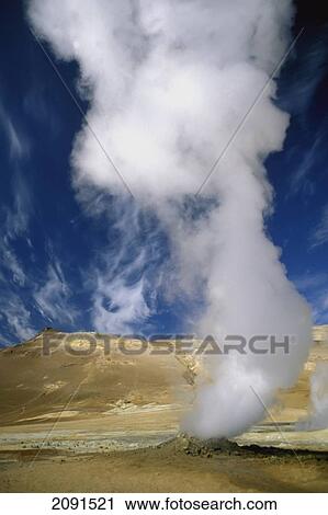 Streaming Fumaroles /Geysir, Bjarnarflag Flats, Iceland. View Large Photo Image Stock Image - Streaming Fumaroles /Geysir, Bjarnarflag Flats, Iceland.. Fotosearch