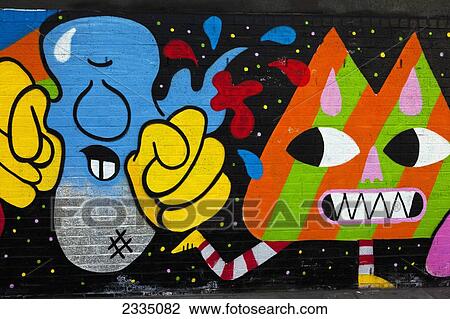Stock Image - Street Art At Redchurch Street; Shoreditch, London, England, Uk. Fotosearch