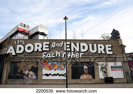 Stock Photography - Street Art By London Based Artist Eine In Shoreditch, East London, London, Uk. Fotosearch
