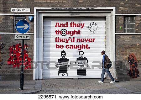 Stock Image - Street Art In Shoreditch, East London, London, Uk. Fotosearch