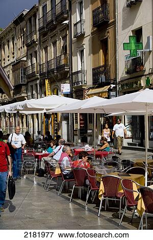 Stock Photo - Street Cafe, Salamanca, Castile, Spain. Fotosearch