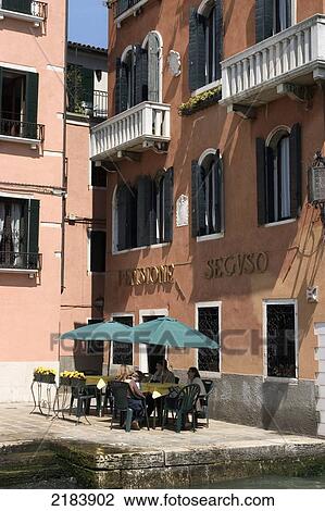Stock Image - Street Cafe, Venice, Italy.. Fotosearch