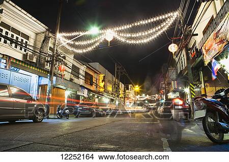 Street decorations for Chinese New Year in old town Phuket; Phuket, Thailand View Large Photo Image Picture - Street decorations for Chinese New Year in old town Phuket; Phuket, Thailand. Fotosearch
